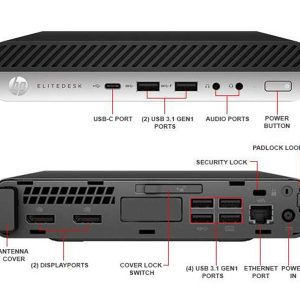 مینی کامپیوتر استوک تاینی اچ پی مدل Tiny Hp EliteDesk Mini G3  CPU i7 Ram 8gb DDR4 SSD 400gb G3 - Image 2